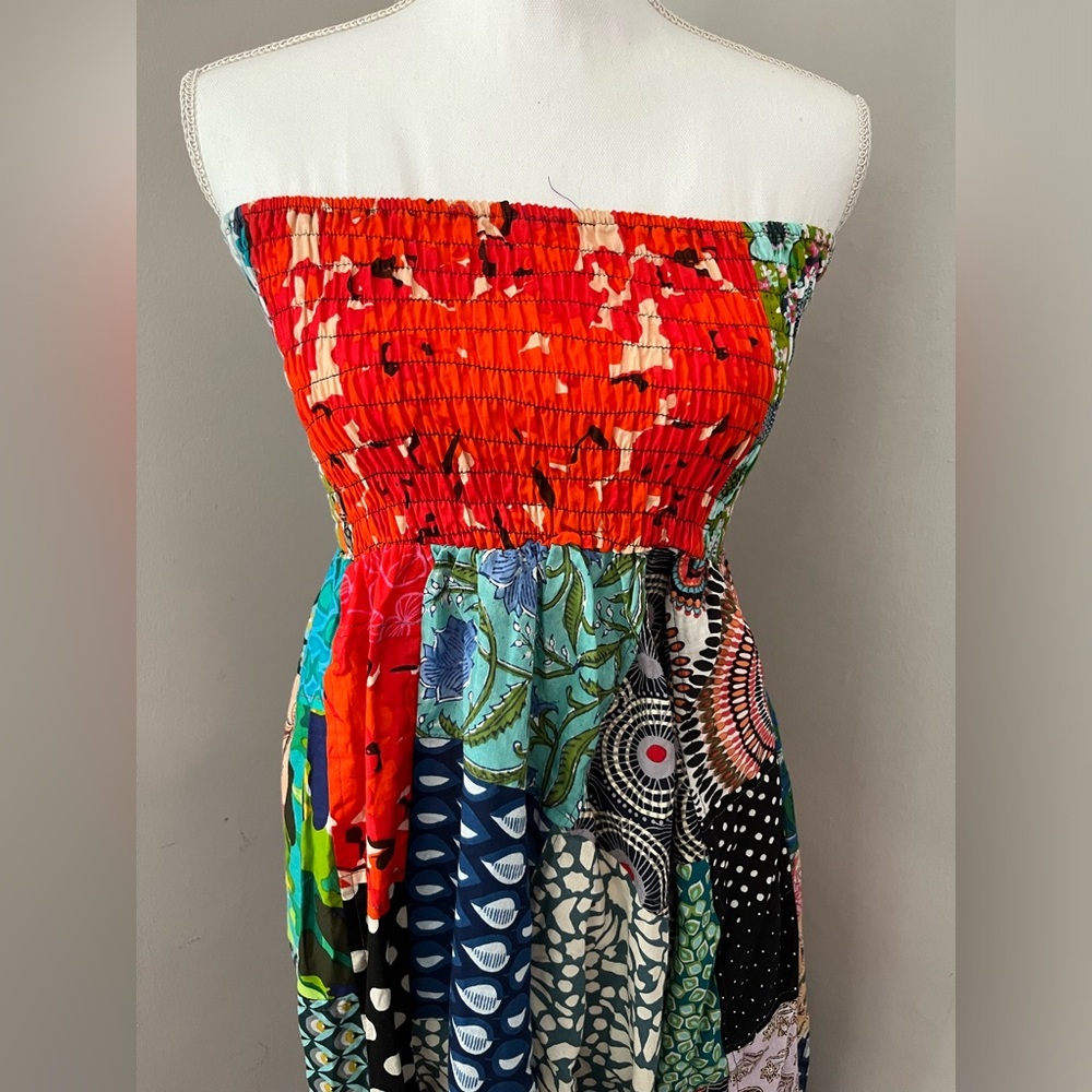 NWT Tribe Azure multi print tube top harem romper size s/m